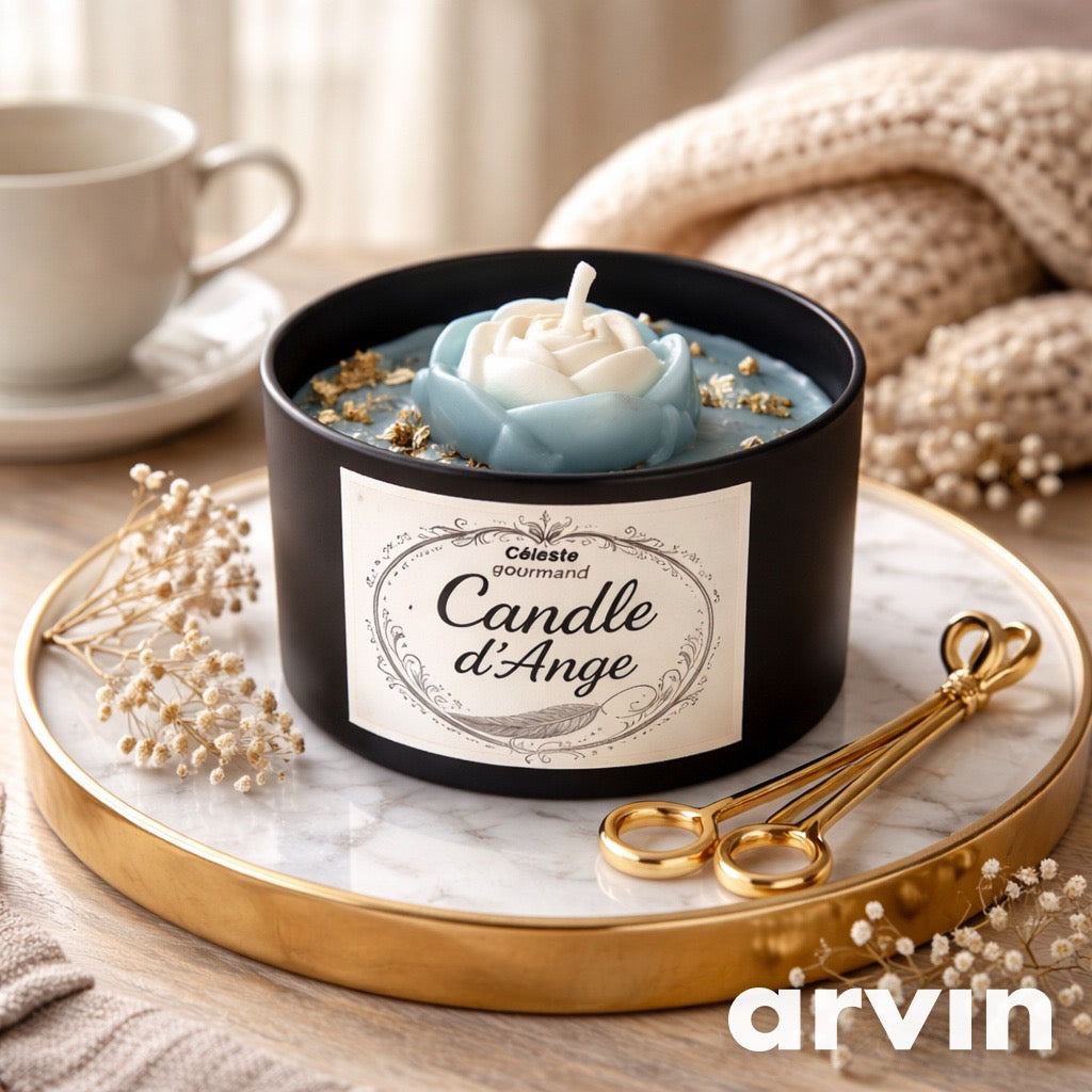 Bougie surprise céleste gourmand – bougie artisanale soja | Candle d'Ange