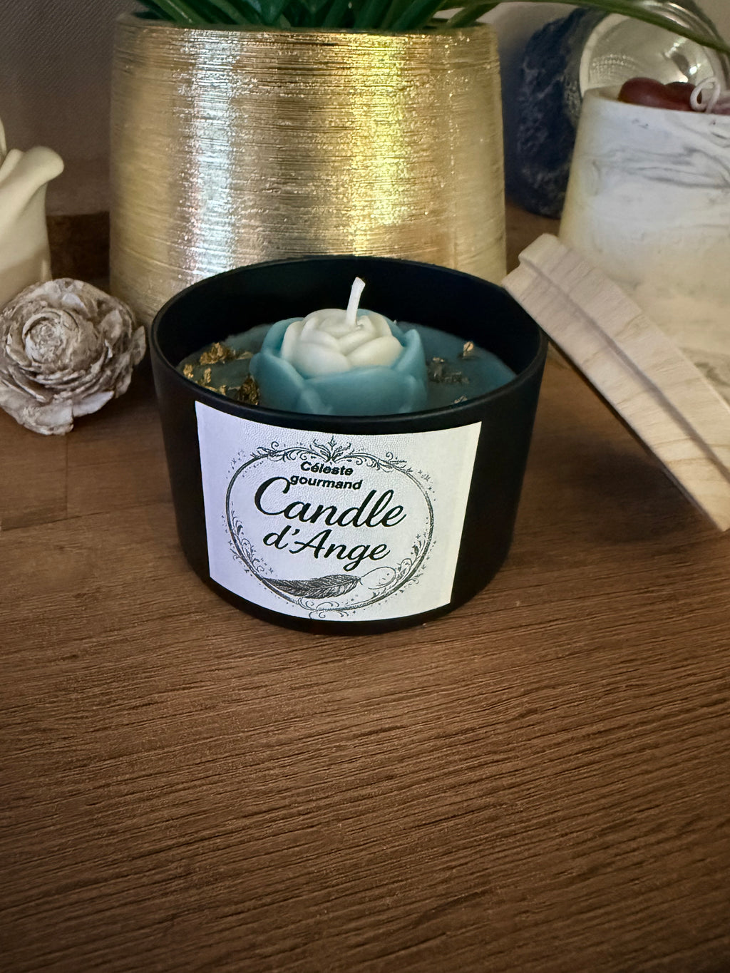 Bougie surprise céleste gourmand – vue 2 bougie soja | Candle d'Ange