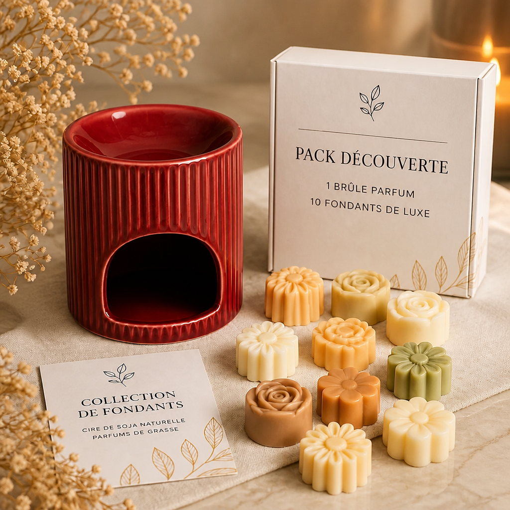Pack Découverte Douceur — Brûle-Parfum + 10 Fondants Artisanaux
