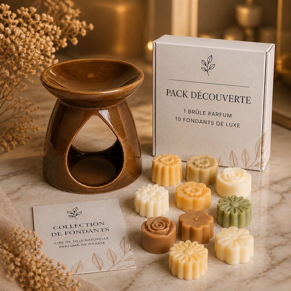 Pack Découverte Ensorcelant — Brûle-Parfum + 10 Fondants Artisanaux