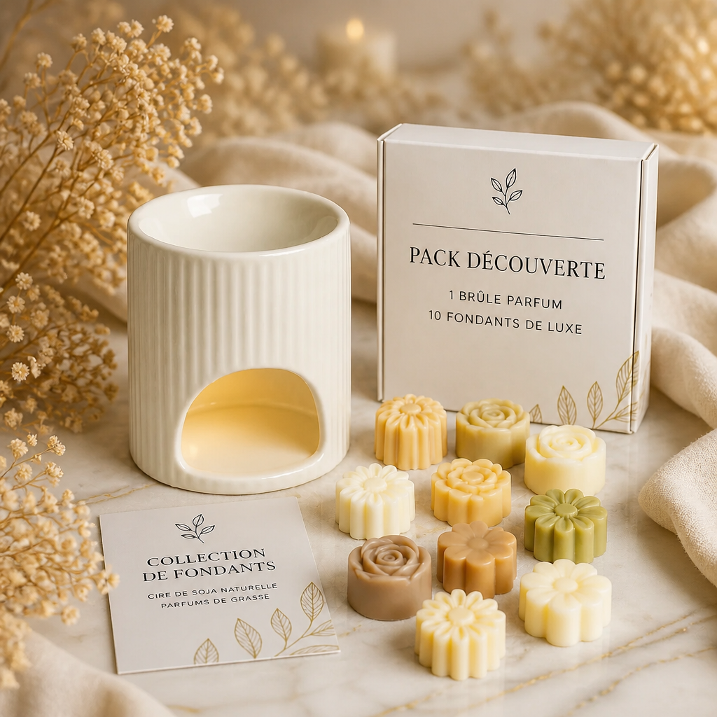 Pack Découverte Éclat — Brûle-Parfum + 10 Fondants Artisanaux