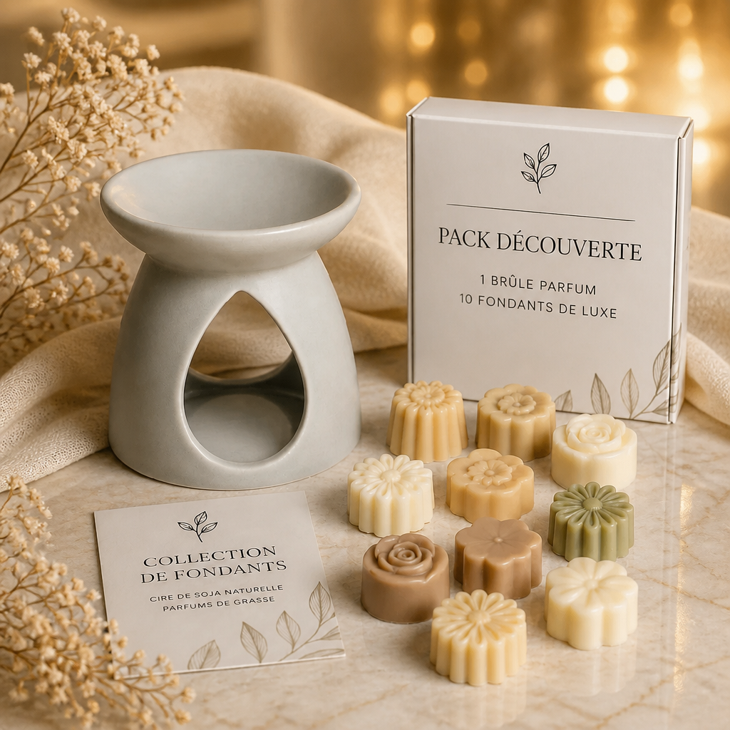 Pack Découverte Floraison — Brûle-Parfum + 10 Fondants Artisanaux