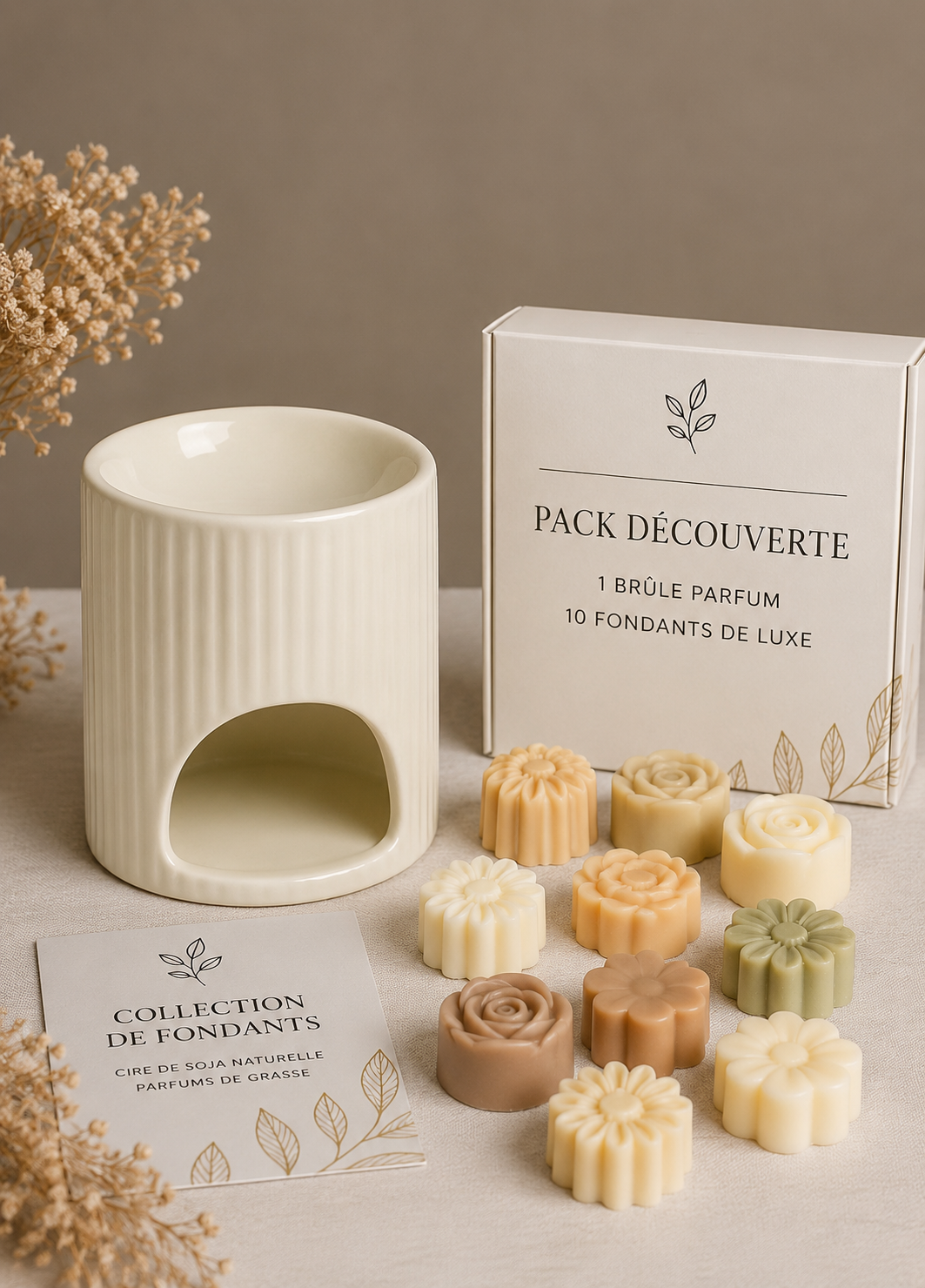 Pack Découverte Éclat — 1 Brûle-Parfum + 10 Fondants de Luxe