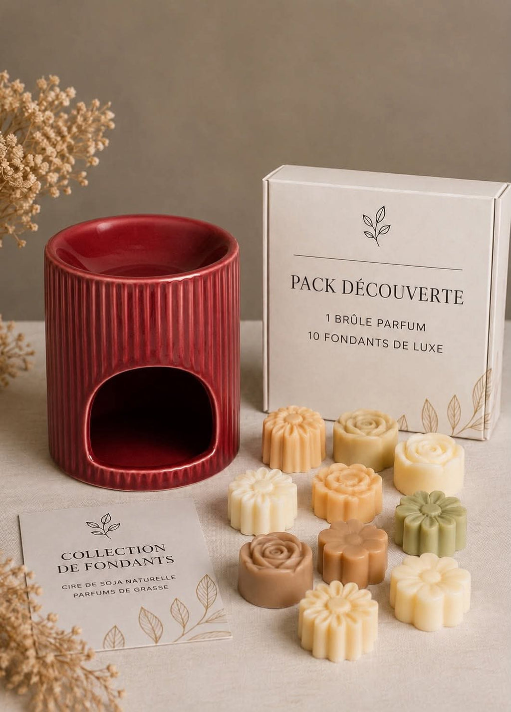 Pack Découverte Douceur — 1 Brûle-Parfum + 10 Fondants de Luxe